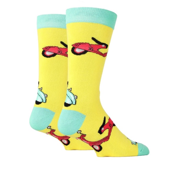 NWT "Enjoy the Ride" Vespa Scooter Crew Socks - Picture 3 of 4